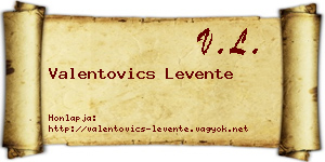 Valentovics Levente névjegykártya