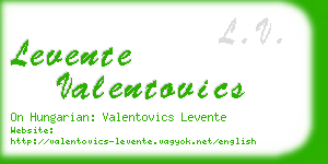 levente valentovics business card
